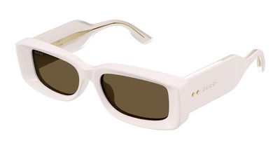 Pre-owned Gucci Gg1528s-003 Ivory Sunglasses In Brown