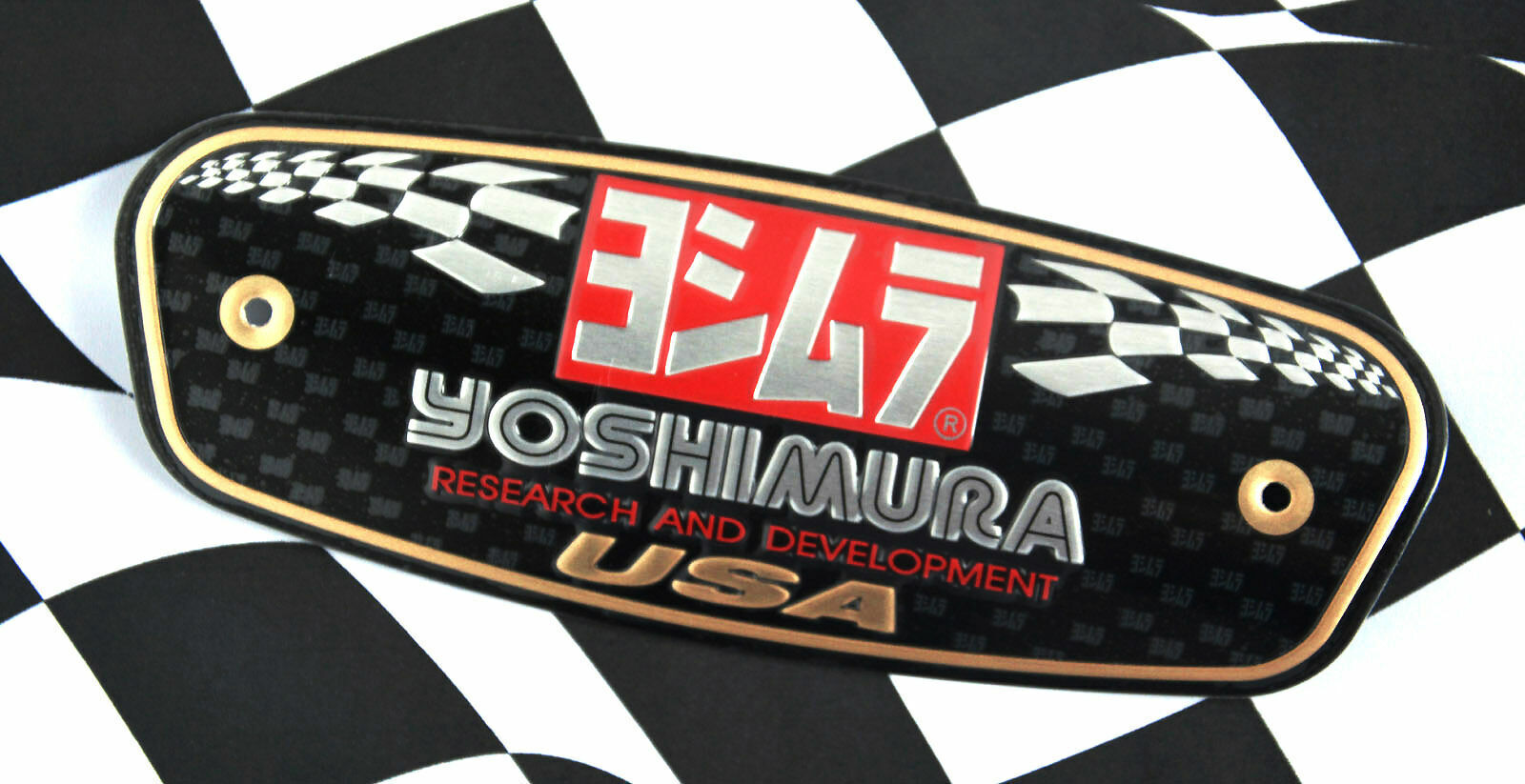 New Yoshimura Logo Motorcycle Muffler Aluminium Metal Plate New Yoshimura Logo Motorcycle Muffler Aluminium Metal Plate