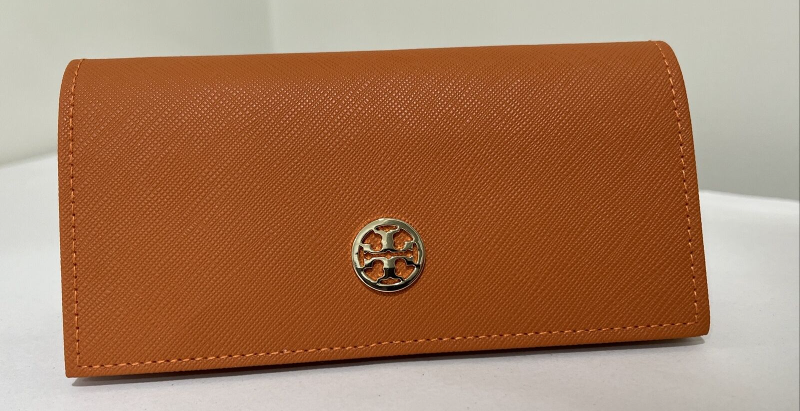 Tory Burch ~ Leather ~ Hard w/ Soft Sunglass Case ~ Orange ~ Oversized ~ NWT Tory Burch Sunglasses Case Eyeglasses Orange Soft Faux  main image 4