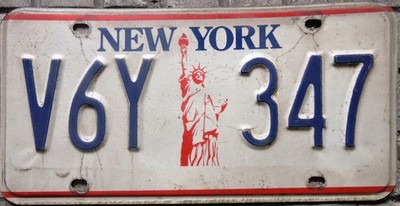 TARGA Americana ORIGINALE auto NEW YORK Statua LIBERTA' NYC USA INTROVABILE !!!!