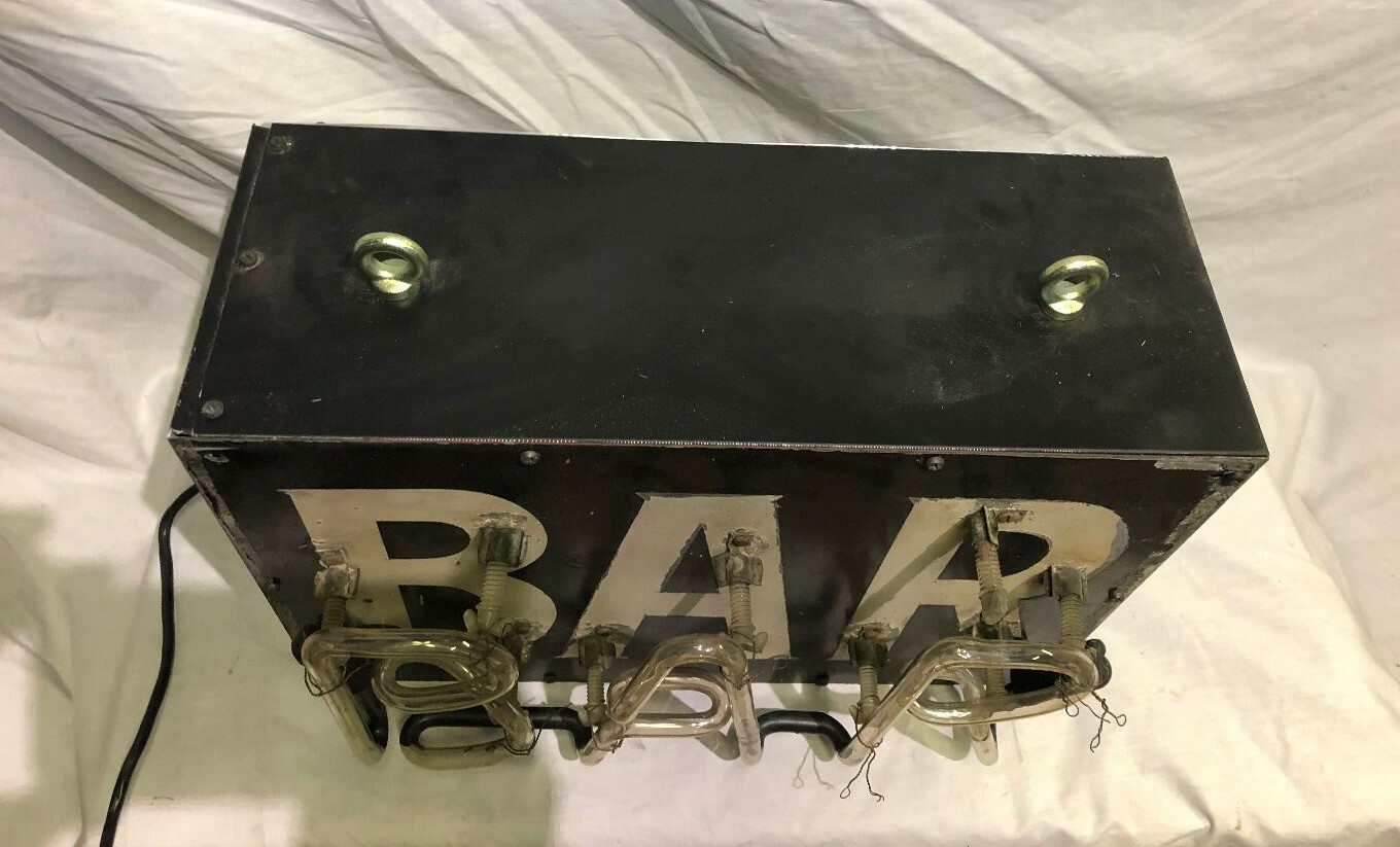 Vintage Neon Bar Sign Tin Can Diminutive