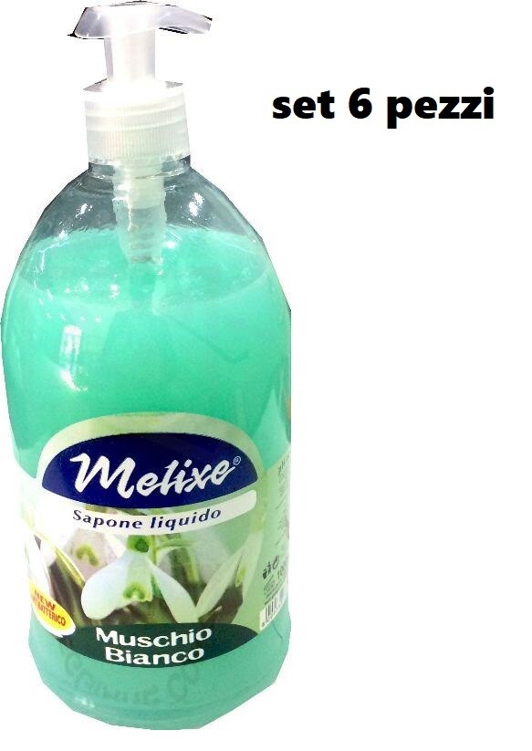 Set 6 Pezzi Sapone Liquido Ph Neutro 1000ml Fragranza Muschio Bianco sus