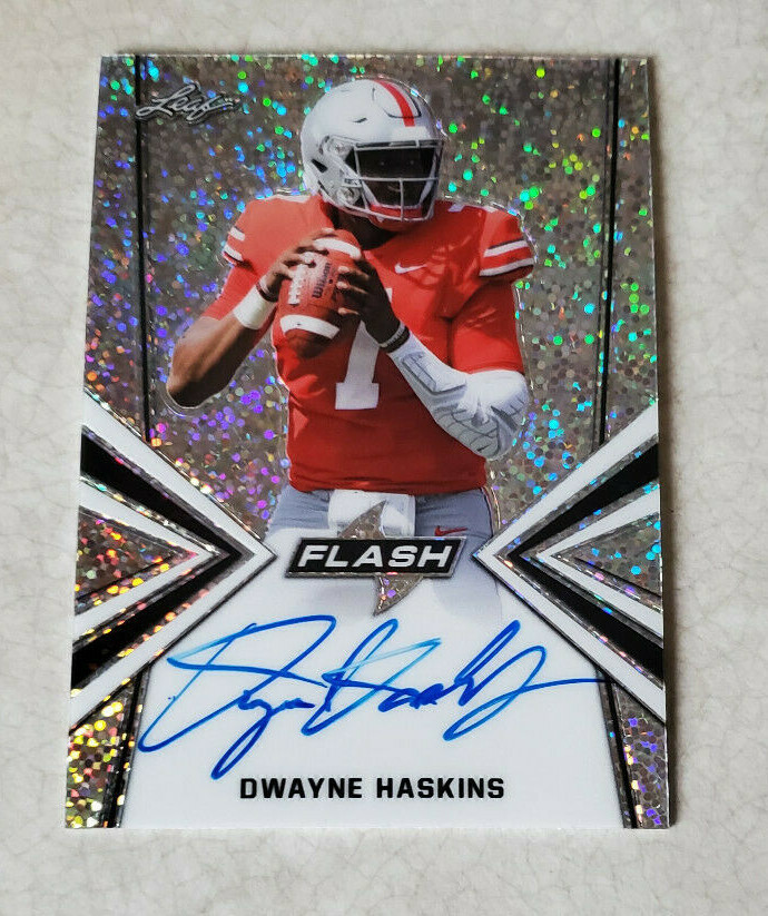 DWAYNE HASKINS 2019 LEAF DRAFT FLASH SPARKLE AUTO ERROR NO