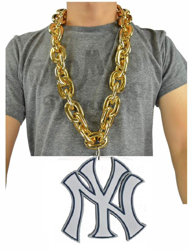 MLB NY ゴールドネックレス New MLB New York Yankees Gold Fan Chain Necklace Foam | eBay