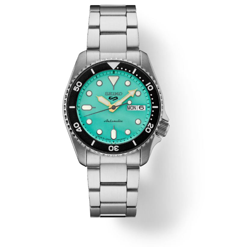 Pre-owned Seiko 5 Sports Srpk33 10 Atm 38.0mm Vibrant Green Dial Automatic Men's Watch