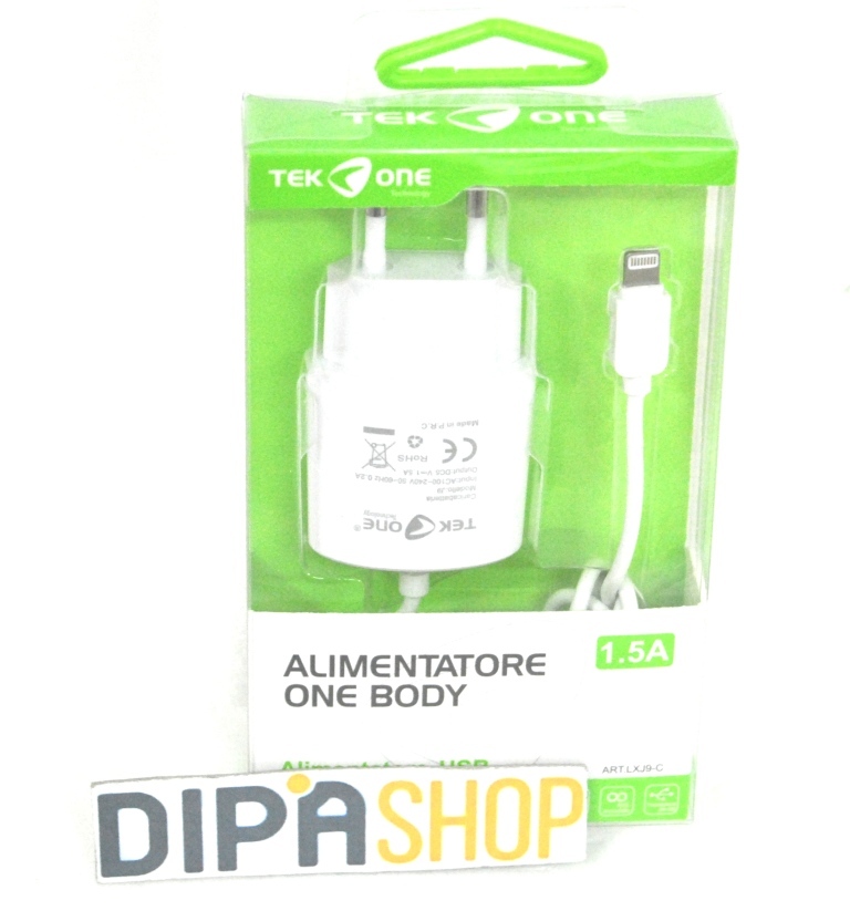 Alimentatore One Body TeKone LXJ9-C Caricabatterie 1.5A Iphone 5 5s 6 6s 5c hsb