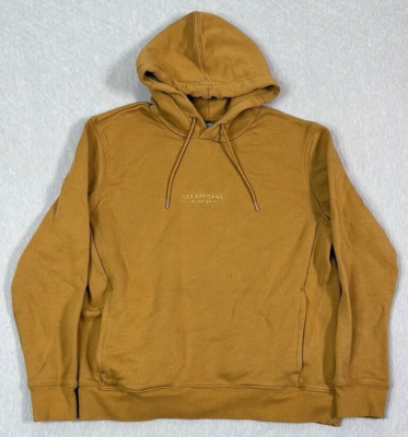 H M Les Artisans Mustard Yellow Hoodie Pullover Sweatshirt Size