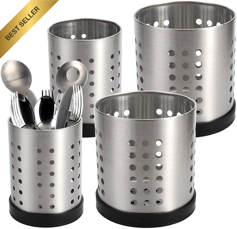 4 Pcs Stainless Steel Utensil Holder, Multi-Functional Chopstick Holder, Flatwar