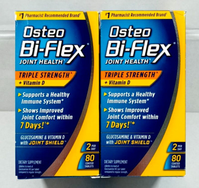 Lot of 2 Osteo Bi-Flex Triple Strength & Vitamin D Joint Health 160 CT 11/24 NEW