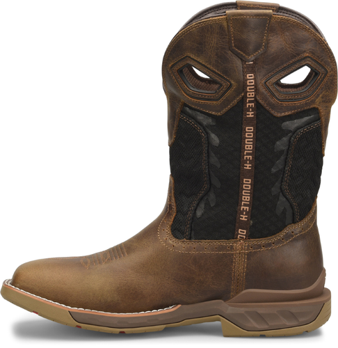 Pre-owned Double-h Boots Men's Zenon 11” Waterproof Square Toe Roper Non-metallic Soft In Medium Bro