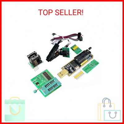 AiTrip EEPROM BIOS USB Programmer CH341A + SOIC8 Clip + 1.8V Adapter + SOIC8 Ada