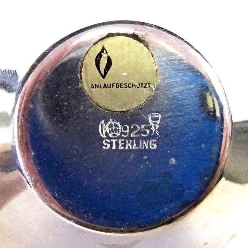 NICE STERLING SILVER SUGAR AND CREAMER SET ANLAUFGESCHUTZT PAPER LABEL MARKED