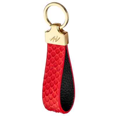 Handmade Python Leather Keychain ''Stone'' Detachable Key Chain in Gift Box