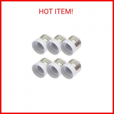 SpiritLED (6-Pack) E26 E27 to E17 Socket Adapter,Standard Medium Screw to Interm