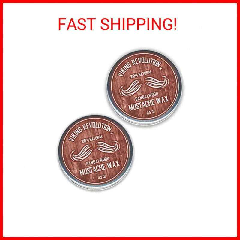 Viking Revolution Mustache Wax 2 Pack - Beard & Moustache Wax for Men - Strong H