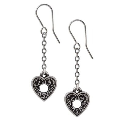 Alchemy Gothic Planchette Pewter Heart Earrings   Local Stock   Gothic