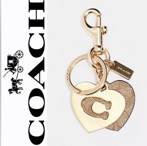Coach Signature Hearts Key Ring Bag Charm Purse Keychain