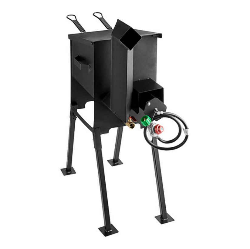 4 Gal Steel Liquid Propane Outdoor Deep Fryer Fries Fish Meat 90,OOO BTU w Stand