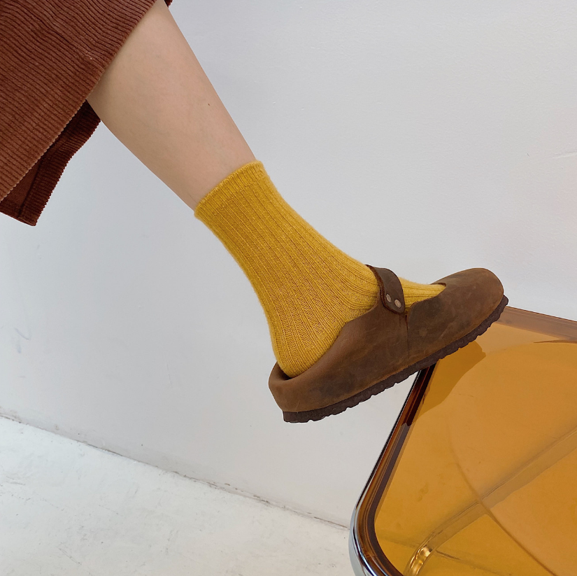 5Pack Wool Crew Knit Cozy Design Thick Casual Classic Color Warm Women Socks 5-9