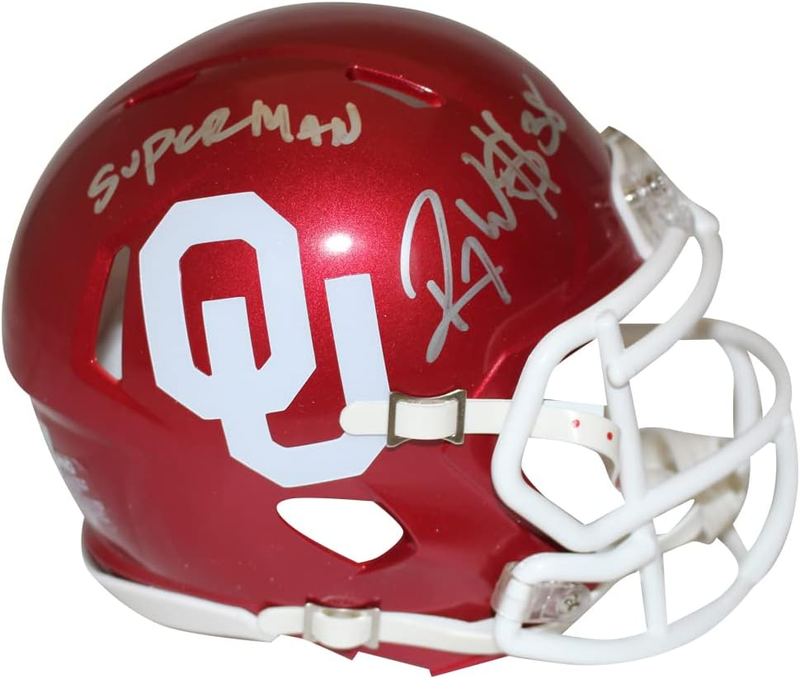 Roy Williams Signed Oklahoma Sooners Speed Mini Helmet Superman BAS