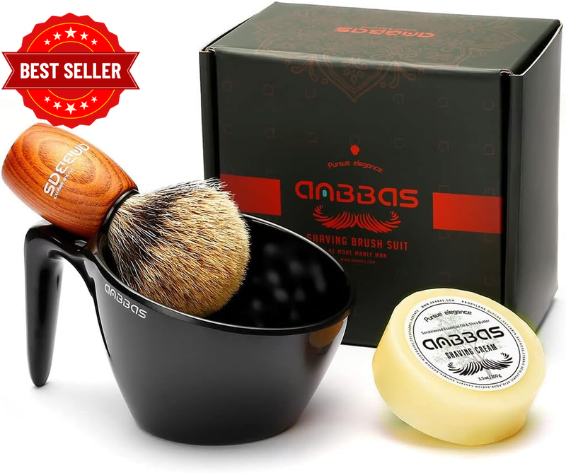 Fine Badger Hair Shaving Brush with 100G Shaving Soap Refill and Upgrade Latheri