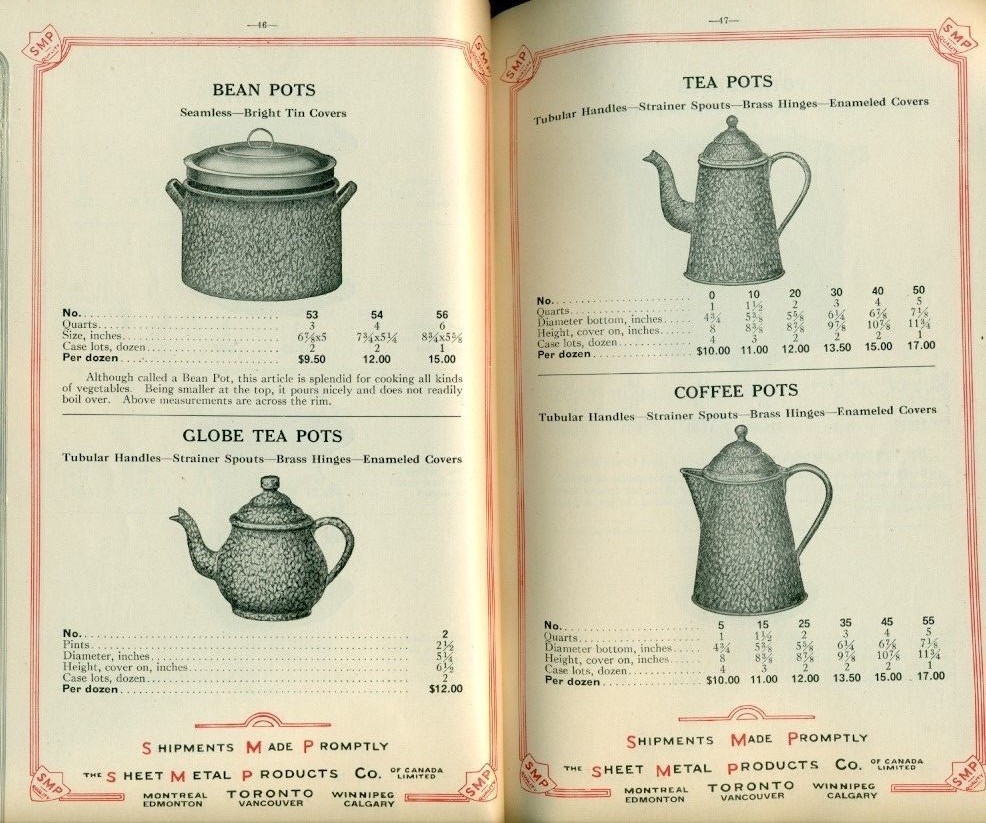 1915-1922 RARE - THE SMP LINE / METAL WARE PRODUCTS CATALOG AND PRICE LIST