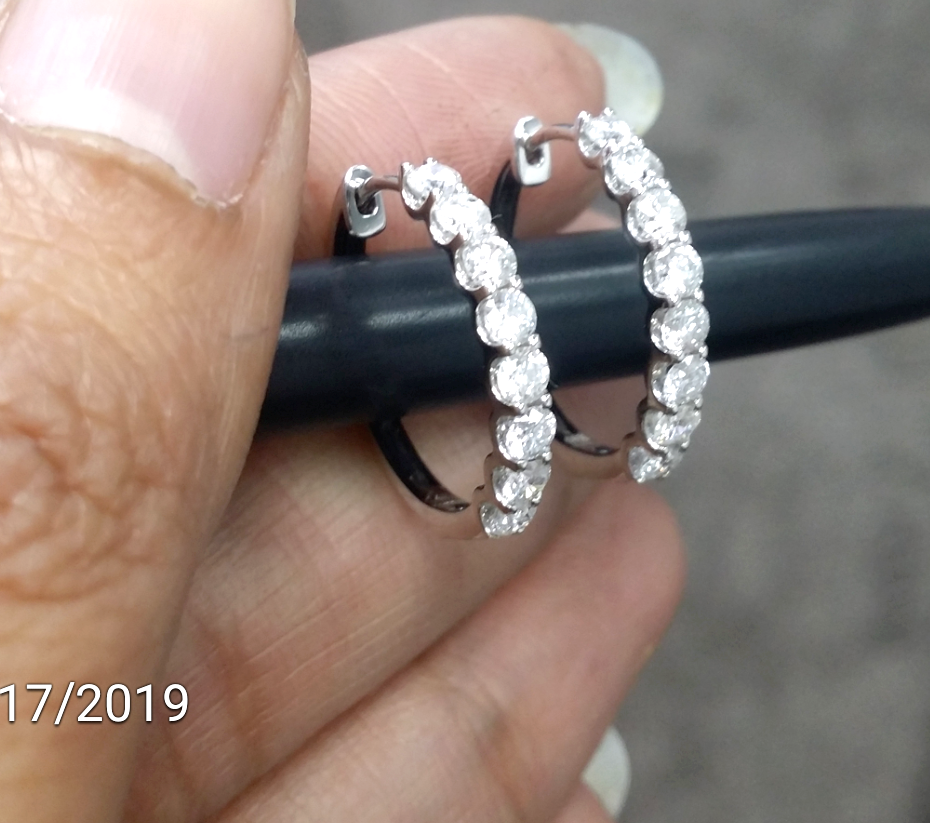 Pre-owned Handmade Steal Deal 1.00 Carat Natural Round Diamonds Hoops Huggies Earrings In 14k Gold In White