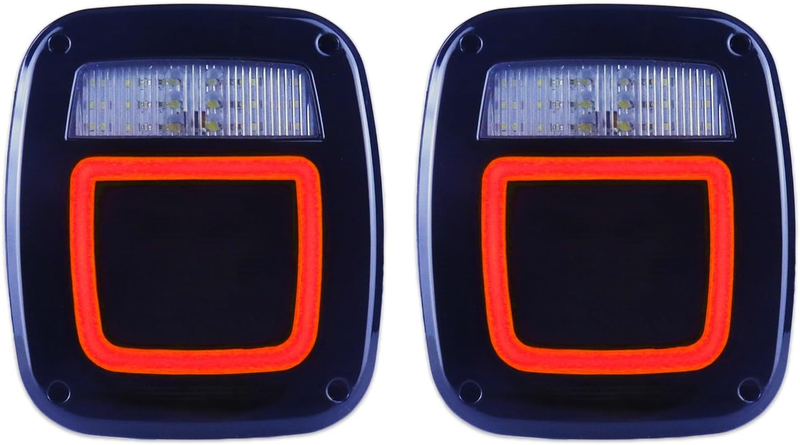 Passenger & Driver Halo Taillights Assembly for 1979-2006 Wrangler TJ YJ CJ5 CJ7
