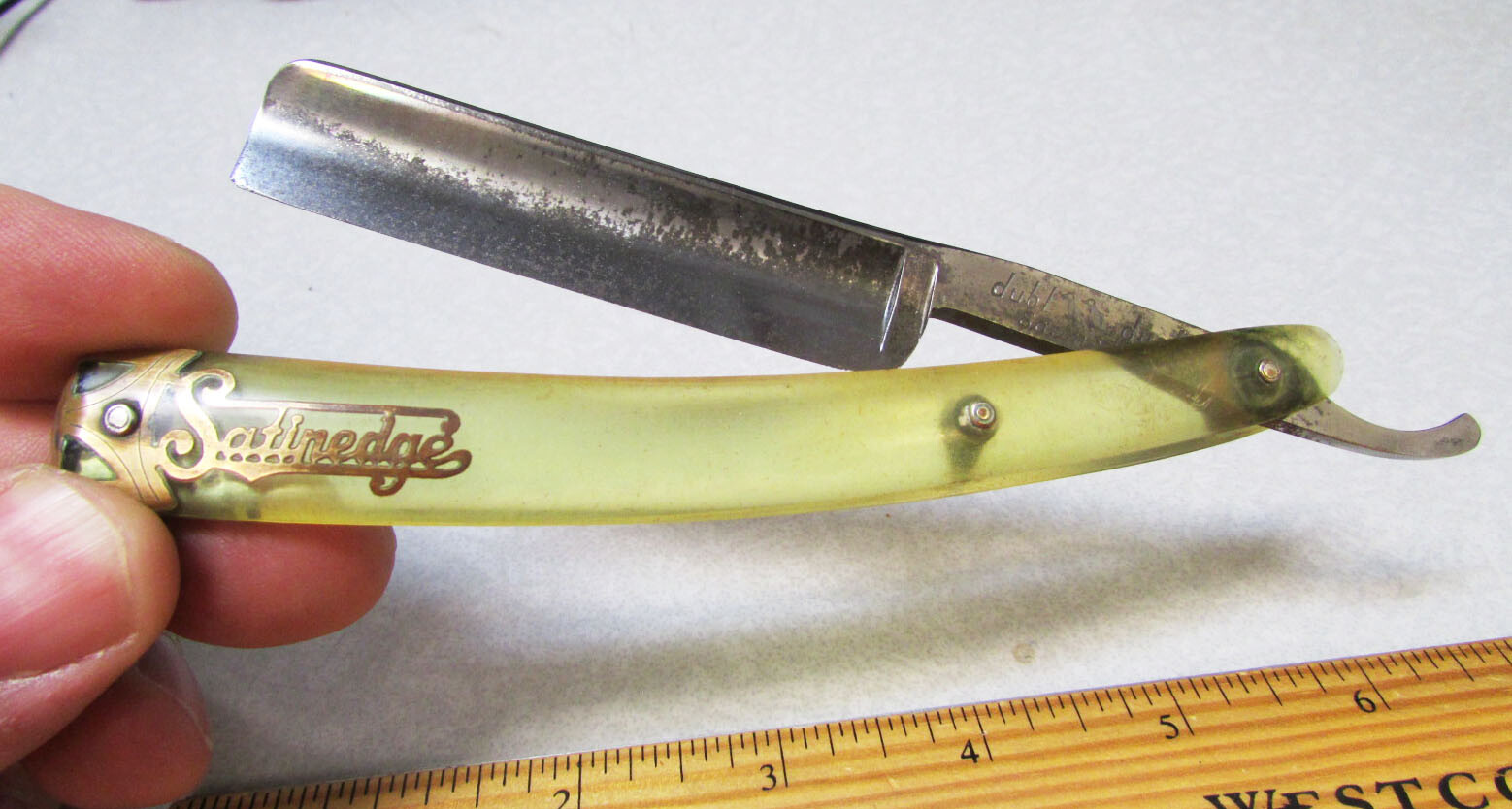 vintage Satinedge Dubl Duck German Razor blade & handle, great condition