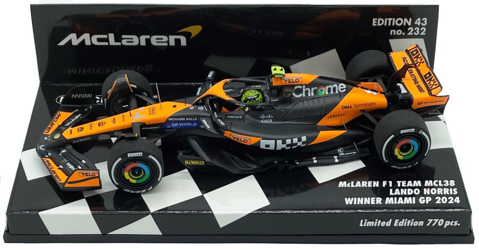 ミニチャンプス1/43　Ｆ１ノリス ハンガリー　１６０ｐｃｓ ミニチャンプス 1/43 マクラーレン F1 MCL38 #4 ランド・ノリス