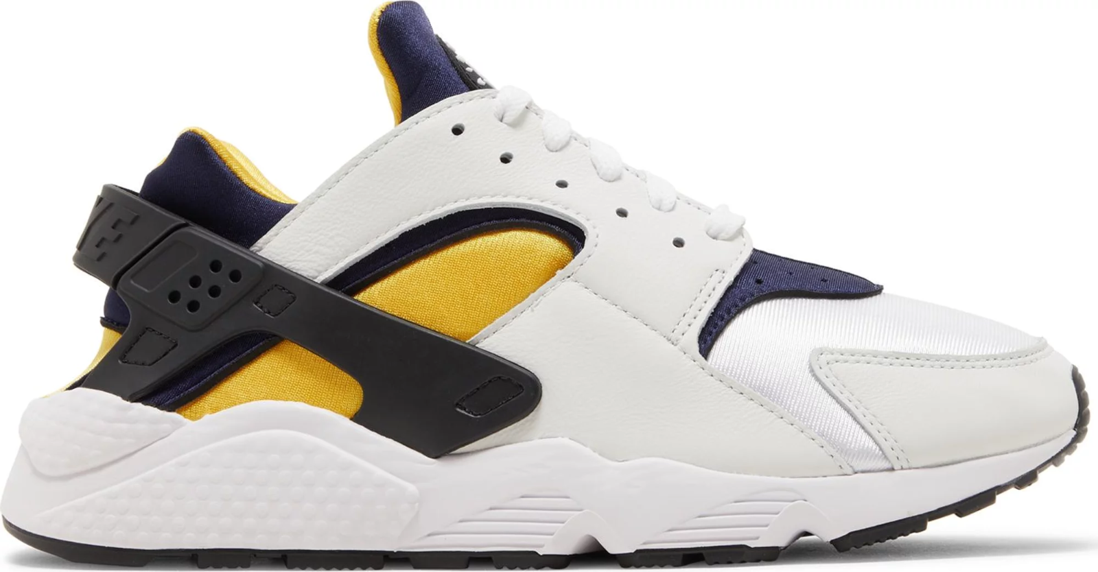 

Мужские кроссовки Nike Air Huarache Michigan белые, темно-синие, желтые, черные DD1068-107 9, Белый, Nike Air Huarache