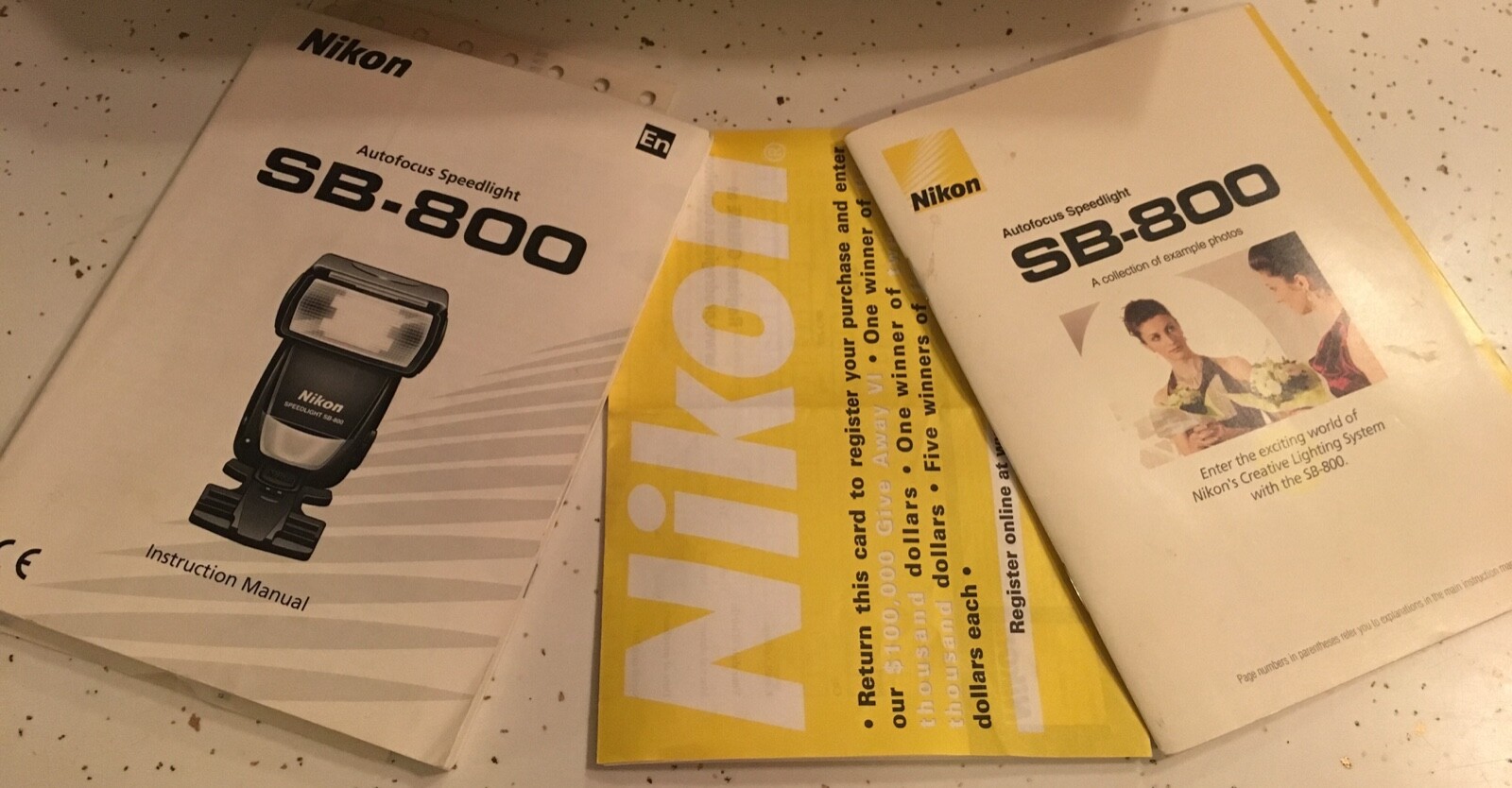 Nikon SB 800 Speedlight Flash,  Box and paperwork only.. No Flash included