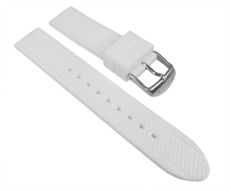 Timex Bracelet Montre Silicone Blanc 18mm T2p061 T2p043 T2p041 T2p059