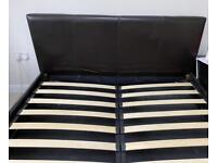 Ottoman brown king size bed frame 