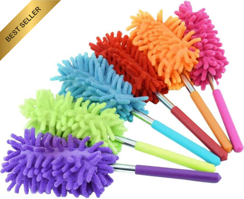 6 Pcs Microfiber Extendable Duster,Washable Hand Dusting Wand Microfiber Dusting