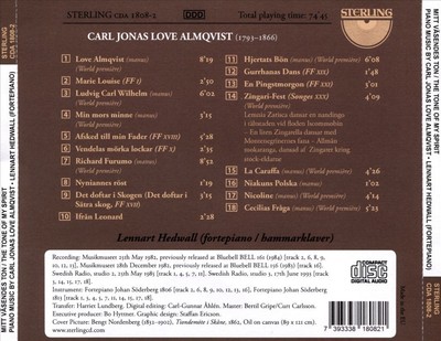 CARL JONAS LOVE ALMQVIST: MITT V SENDES TON (THE TONE OF MY SPIRIT) NEW CD