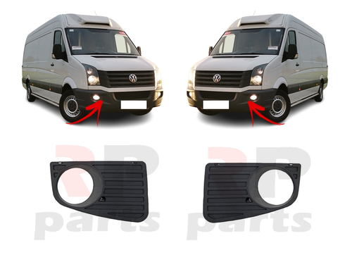 PER VW CRAFTER 2006-2011 SET COPPIA GRIGLIA FENDINEBBIA PARAURTI ANTERIORE NU...