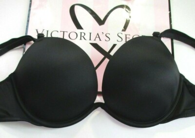 VICTORIA'S SECRET PINK Super Push-Up Black Bra VS 38B 38C 38D 38DD 40B 40C 40DD