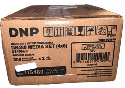 DNP DS480 4x8'' Media Set for DS480 Printer Premium Digital 200 Images X 2 Rolls