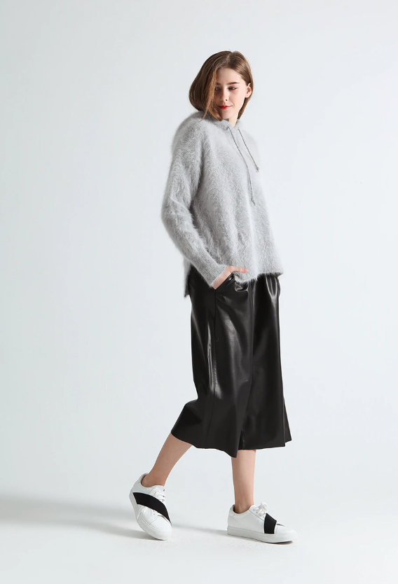 MARKENLOS ❄️4 COLORS ANGORA PULLOVER WOLLE KAPUZE WOOL HOODED JUMPER SWEATER MINK CASHMERE