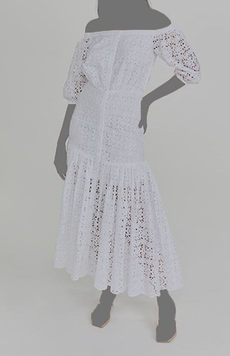Pre-owned Veronica Beard $748  Womens White Cali Off The Shoulder Cotton Dress Size 0