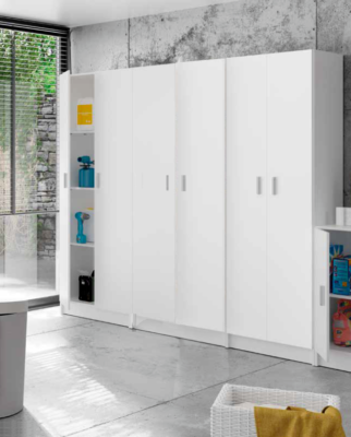 VITA 1 2 3 Door Modular Set Utility Room Cupboard Storage In White