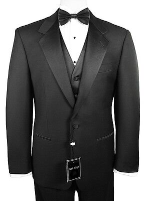 Sizes 34-50 Short. 6-Piece Complete Tuxedo Package with Vest & Bow-Tie