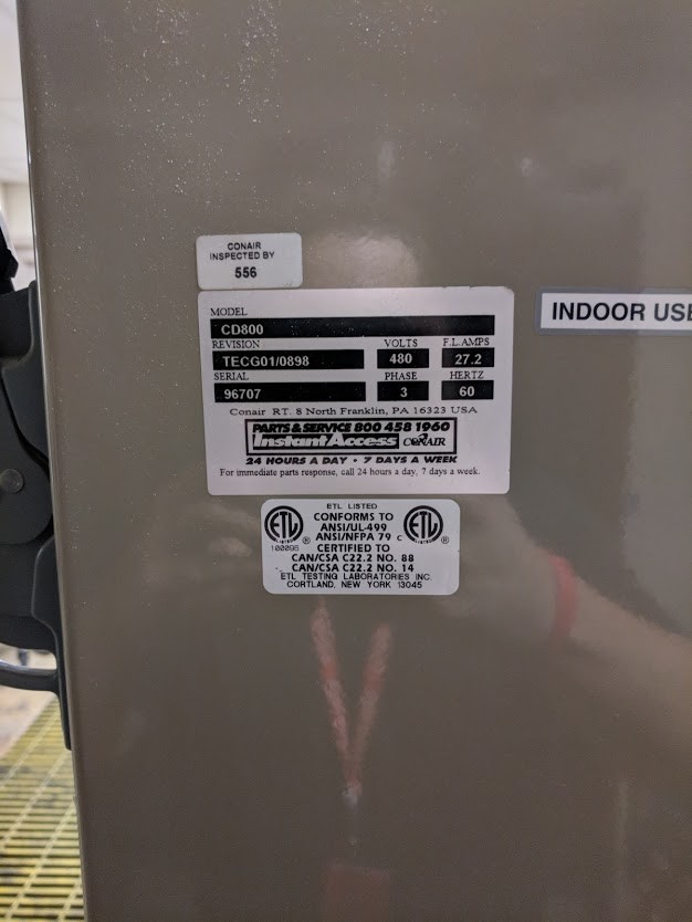 Used 800 CFM Conair Model CD800 Carousel Complete Desiccant Drying System