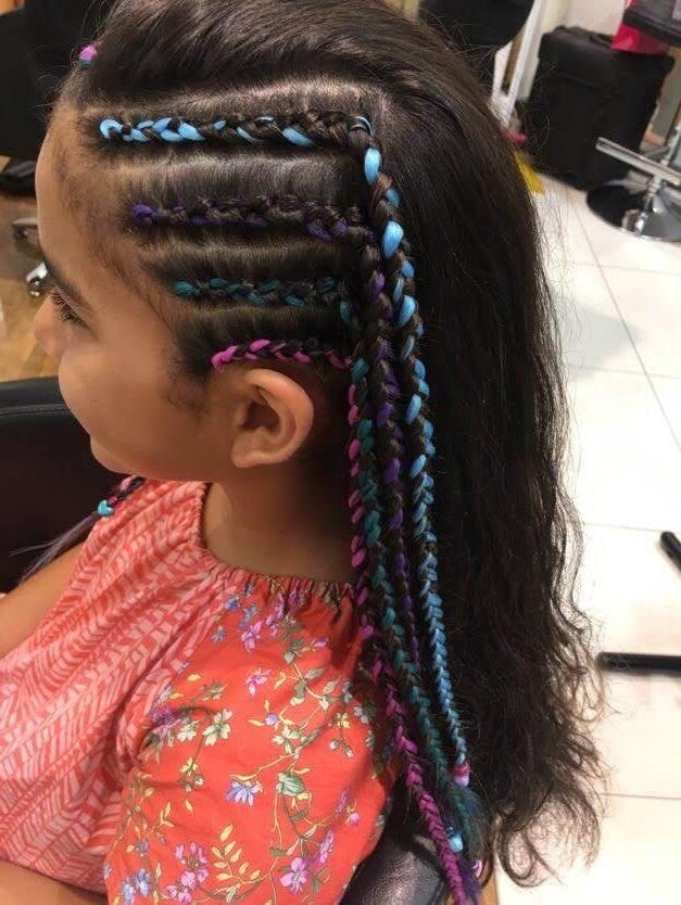 Braids Colourful Creative Braids Festival Caucasian Black