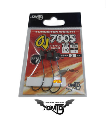 AMI OMTD SERIE OJ 700S AMO 1/0 PESO 1,5 GR 1/16 OZ. CON GIRELLA X SPINNING TROTA