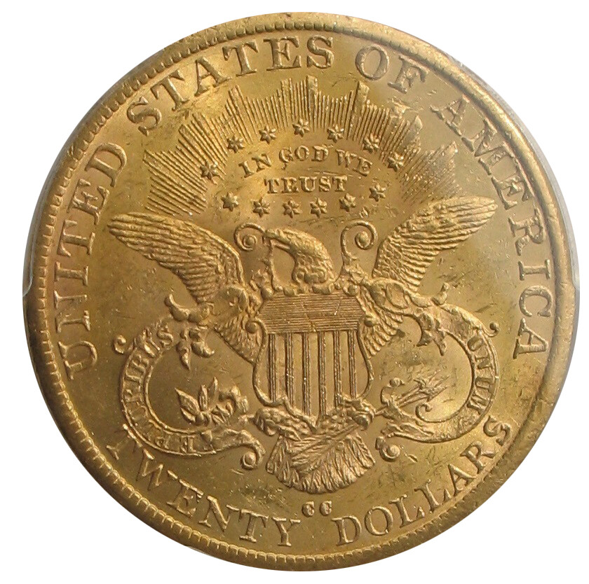 1890-CC Liberty $20 PCGS MS61 -- PCGS Price Guide $12,500