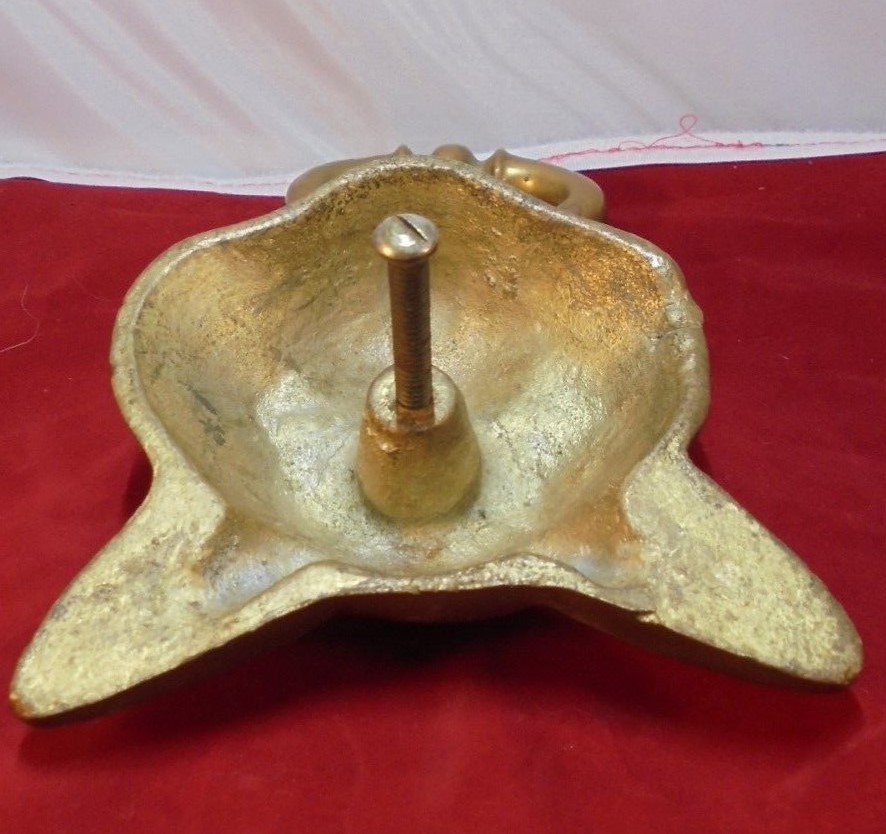 Vintage Large Solid Brass Wolf's Head Door Knocker