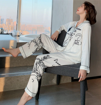 Dear Cat Lady Sexy and Comfortable Pajama Set - Long Pants + Long Sleeves  (S)