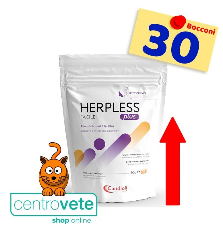 Candioli Herpless Plus Facile 30 Bocconcini Gatti â¢ Combatte Infezioni Da Herpes